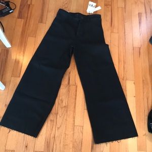 Zara high waisted black flare pants.